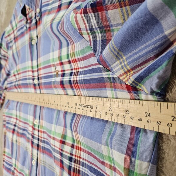 Ralph Lauren Dress Shirt Classic Fit Plaid Mens Sz L Oxford Long Sleeve Colorful - Picture 4 of 10